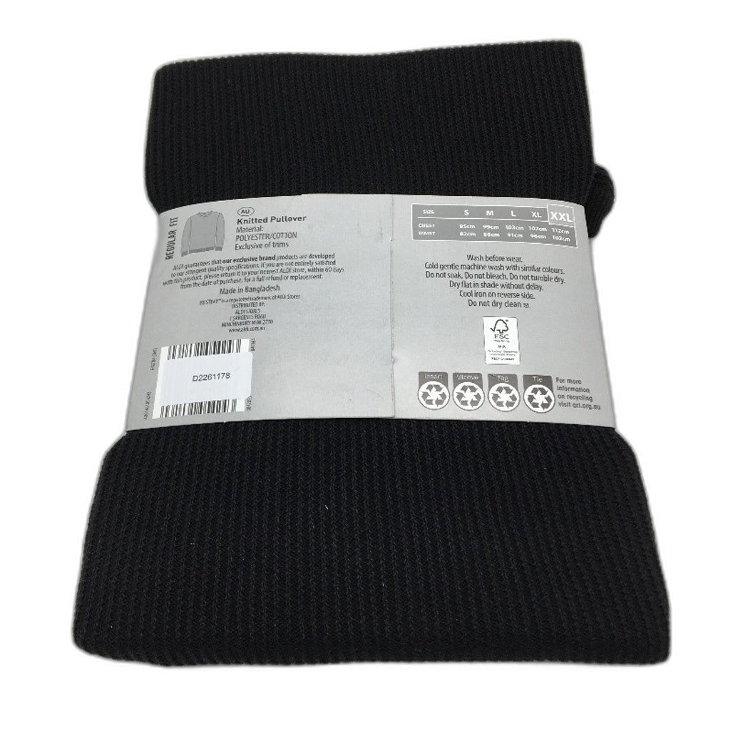 Westbay Black Regular Fit Lightweight Knitted Pullover Jumper Mens Size XXL NEW