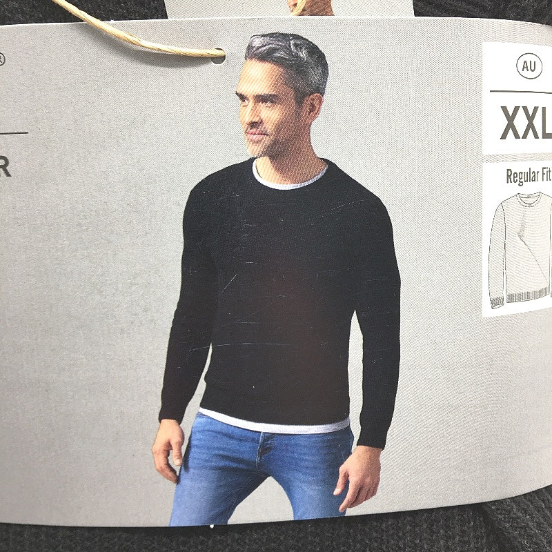 Westbay Black Regular Fit Lightweight Knitted Pullover Jumper Mens Size XXL NEW