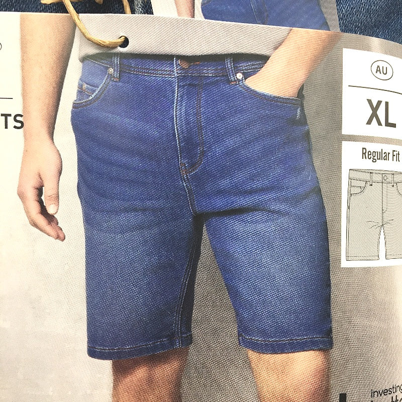 Westbay Regular Fit Mid Fade Blue Denim Sweat Shorts Mens Size XL NEW