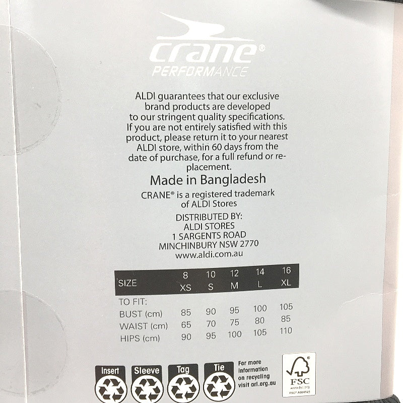 Crane Performance Black Moisture Regulating Modal Blend Wrap Top Size M NEW