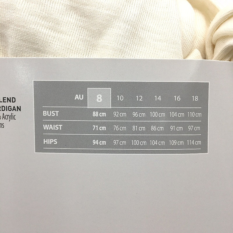 Crane Performance Merino Fine Wool Blend Wrap Cardigan Top Ladies Size 8 NEW