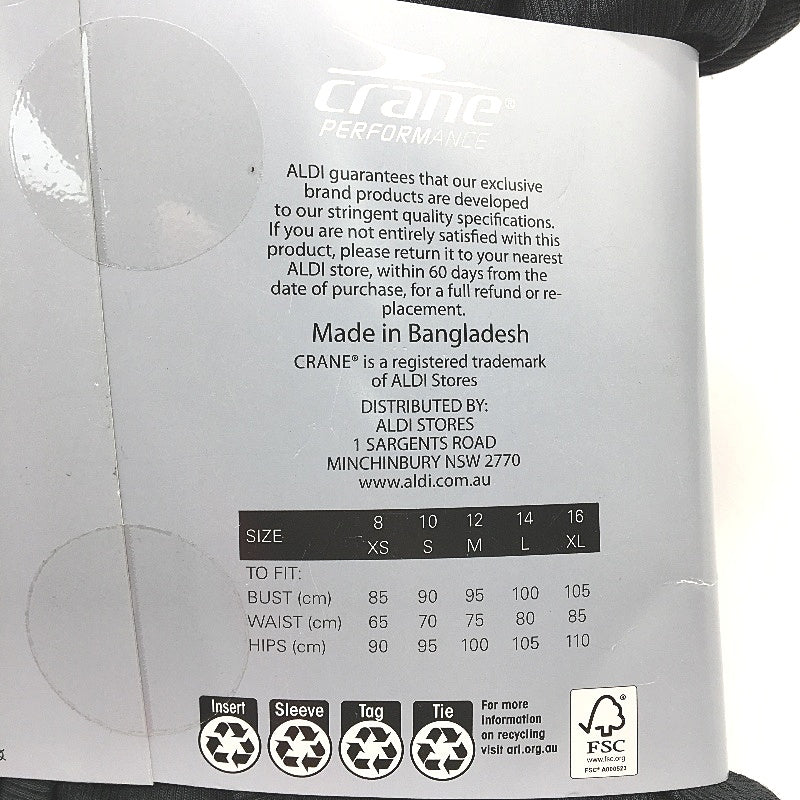 Crane Performance Black Moisture Regulating Modal Blend Wrap Top Size L NEW