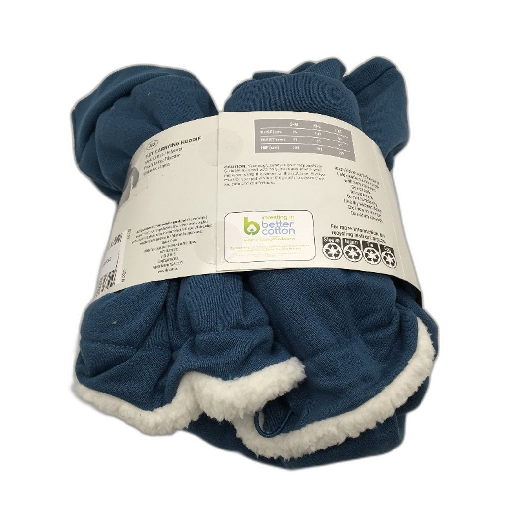 Serra Plush Fleece Relaxed Fit Pet Carrying Hoodie Teal Blue Unisex Sz S-M NEW