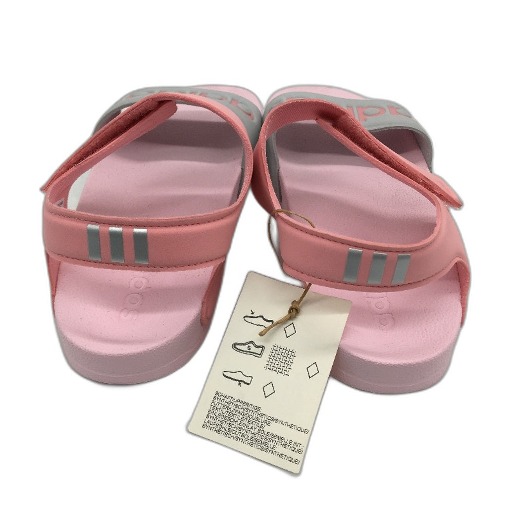 Adidas Pink Silver Adilette Cloudfoam Sandals FY8849 KIDS Size US 5 EU 37 NEW