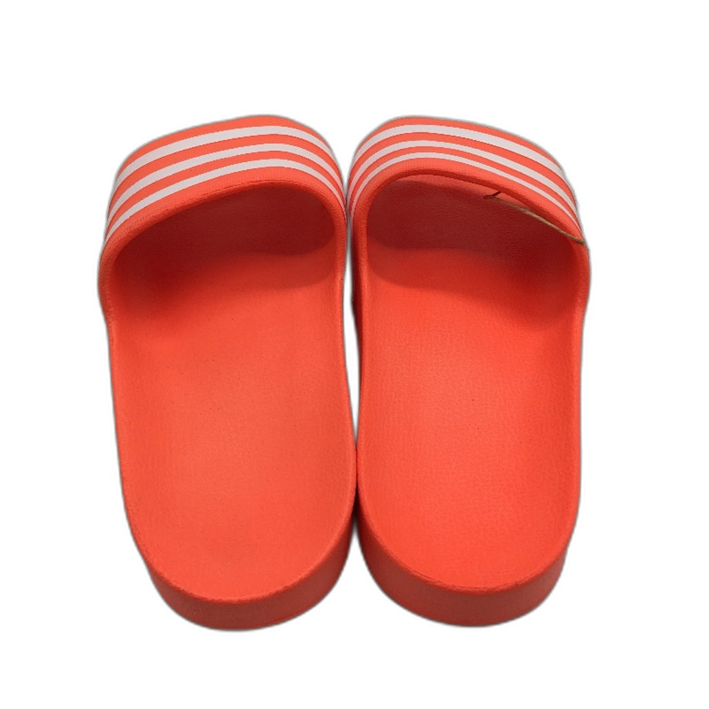 Adidas Neon Orange Adilette Aqua 3 Stripe Slides Unisex Size US M8 L10 EU 42 NEW