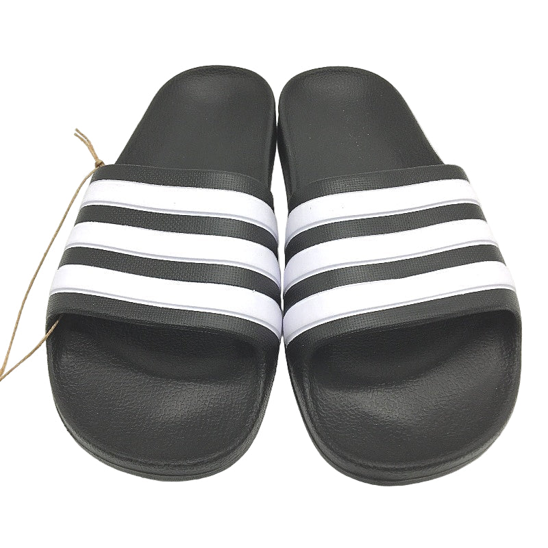 Adidas Adilette Cloudfoam Black 3 Stripe Slides KIDS Size US 6 EU 38 25cm NEW