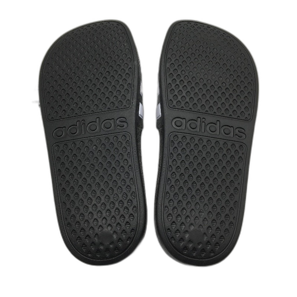 Adidas Adilette Cloudfoam Black 3 Stripe Slides KIDS Size US 6 EU 38 25cm NEW