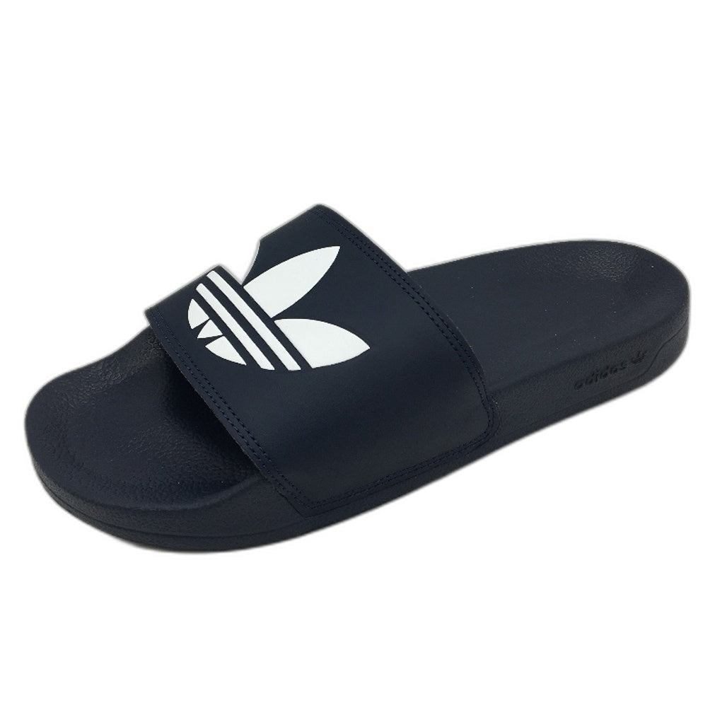 Adidas Navy Adilette Lite White Logo Slides FU8299 Mens Size US 9 EU 43 NEW