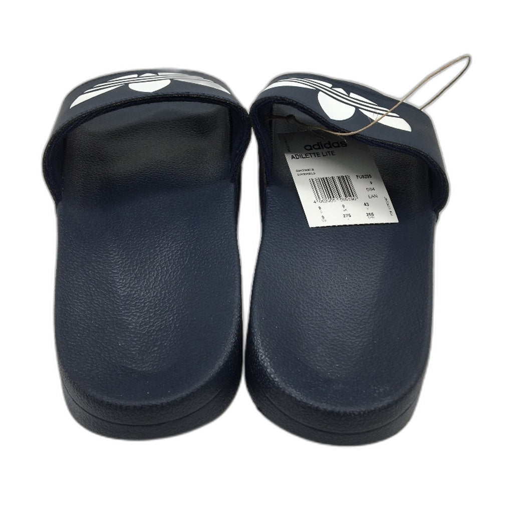 Adidas Navy Adilette Lite White Logo Slides FU8299 Mens Size US 9 EU 43 NEW