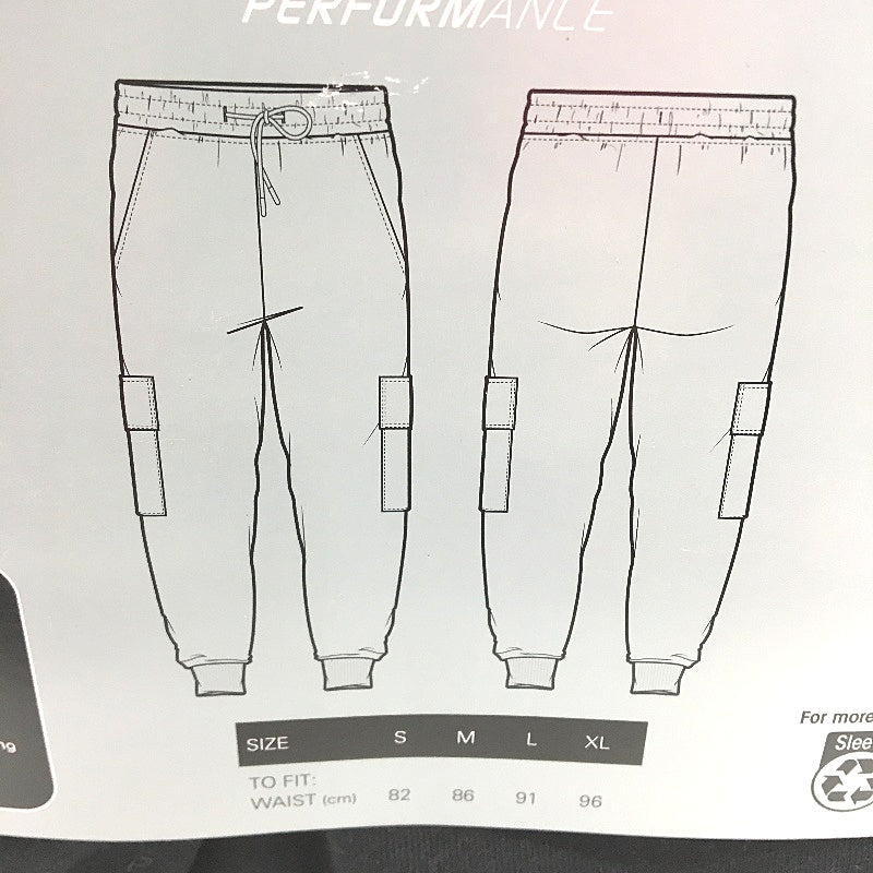 Crane Performance Cargo Style Fitness Track Pants Black Mens Size L NEW