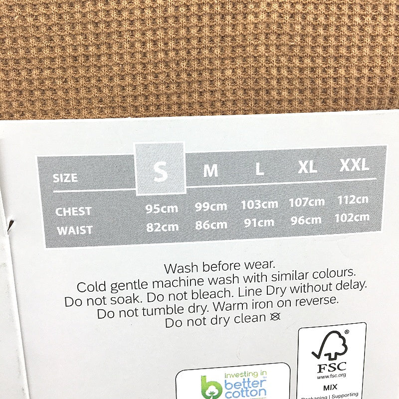 Westbay Rust Regular Fit 100% Cotton Waffle Long Sleeve Tee Mens Size S NEW