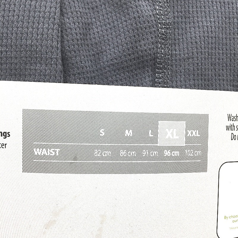 Westbay Grey Waffle Slim Fit Cotton Blend Thermal Leggings Mens Size XL NEW