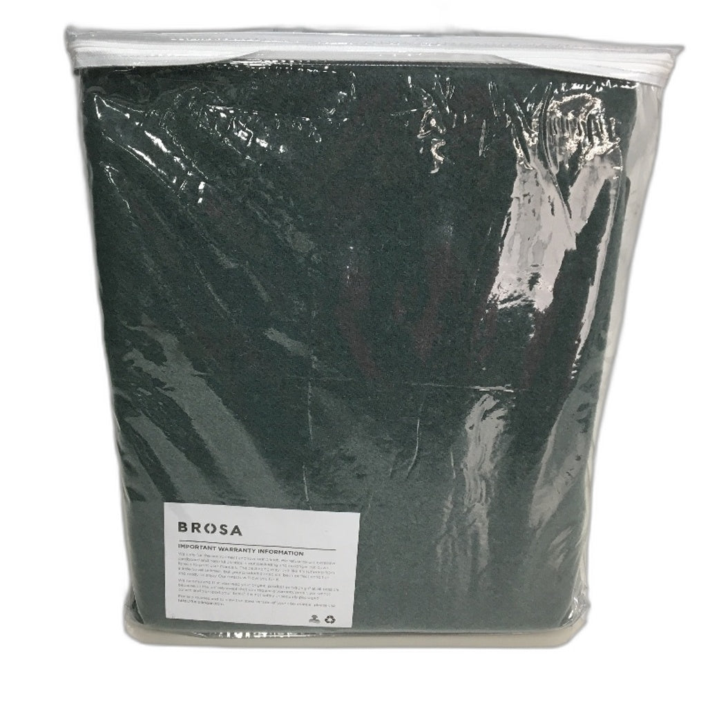 Brosa 400GSM 100% Australian Wool Blanket Olive Green Satin Trim QUEEN Bed NEW