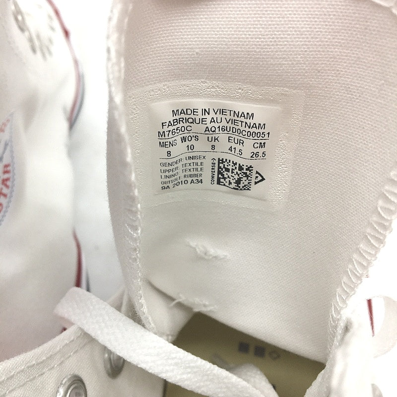 Converse White Chuck All Star High Top Sneakers Unisex M8 L10 EU 41.5 NEW