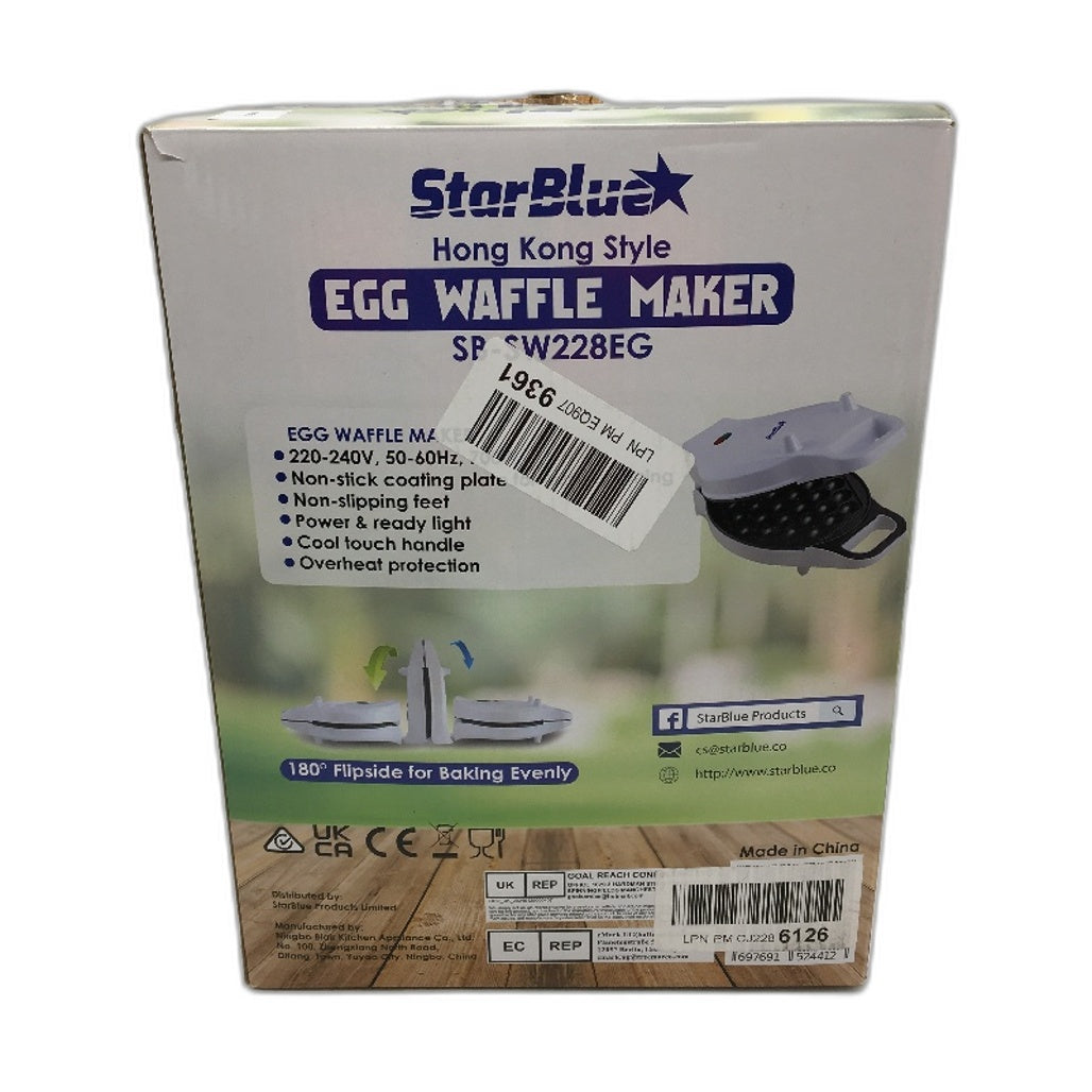 StarBlue Hong Kong Style Bubble Egg Waffle Maker 180 Flipside SB SW228EG NEW