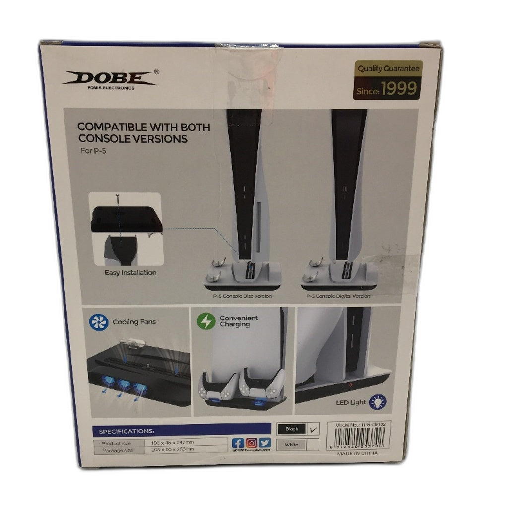 Dobe PS5 Multifunctional Vertical Stand Cooling Fan Dual Charging Station NEW