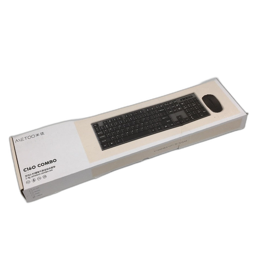 MeToo C160 Wireless Keyboard and Mouse Combo Ultra-Thin 2.4 USB Connection NEW