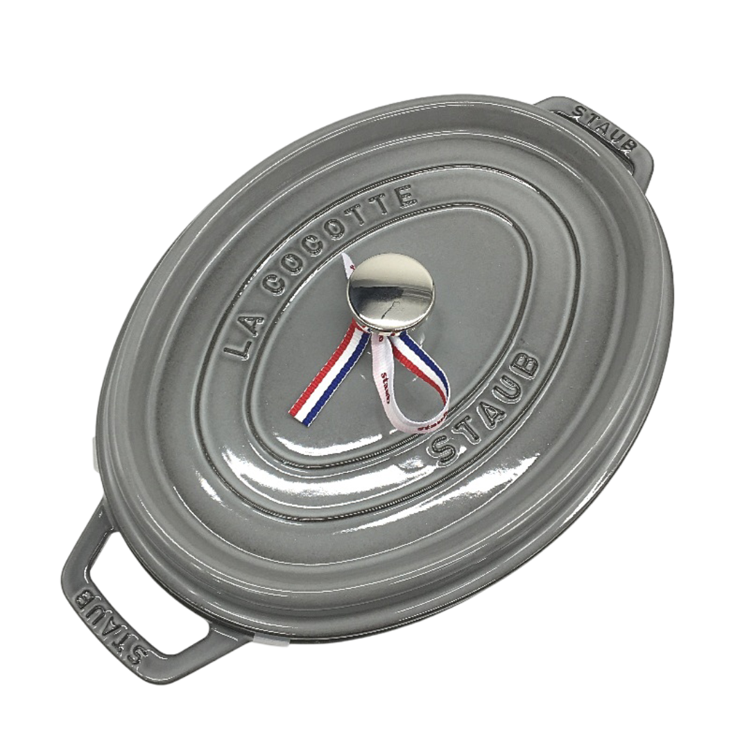 Staub en France Cast Iron Cocotte Oval Roaster 29 cm 4.25 L Graphite Grey