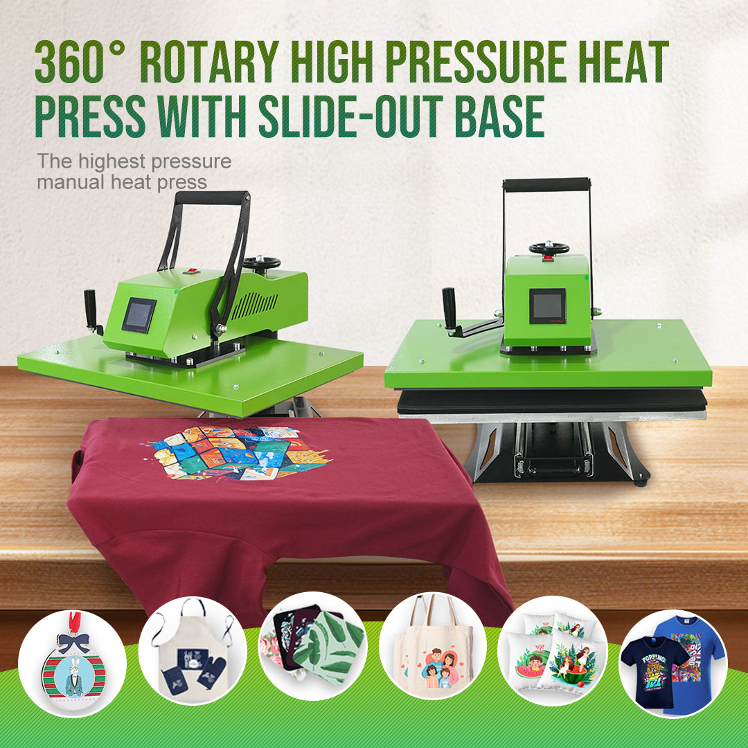 Rotary Swing Away Sliding Tray Manual Heat Press Machine 50x40cm Plate HP380