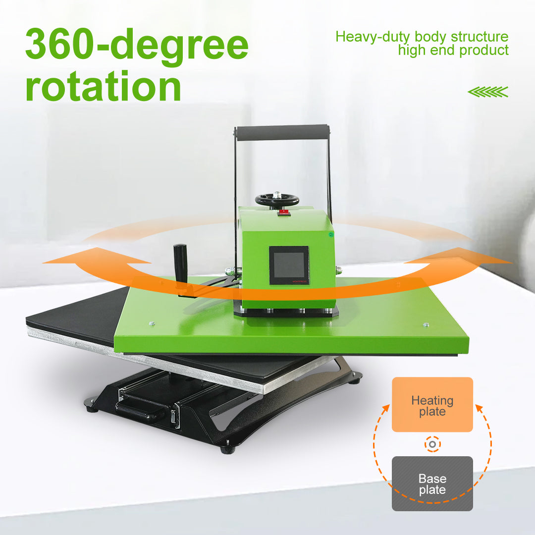 Rotary Swing Away Sliding Tray Manual Heat Press Machine 50x40cm Plate HP380