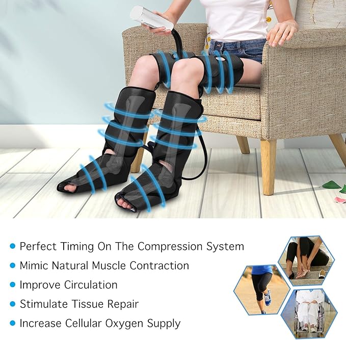 Cincom CM-020A 3 Mode Air Compression Therapy Calf to Foot Leg Massager NEW