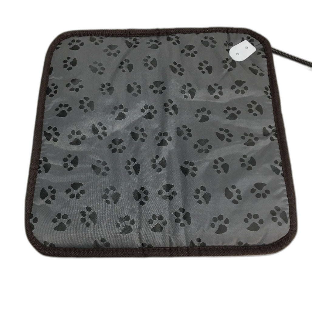 Waterproof Grey Paw Patterned Overheat Protection Heated Pet Mat 45x45cm NEW
