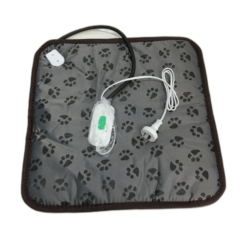 Waterproof Grey Paw Patterned Overheat Protection Heated Pet Mat 45x45cm NEW