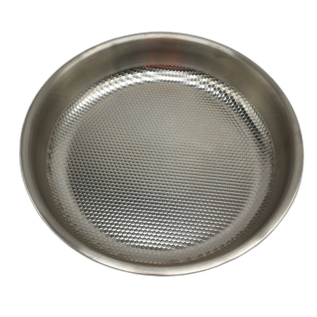 27.5cm Stainless Steel Honeycomb Frying Pan with Glass Lid NEW