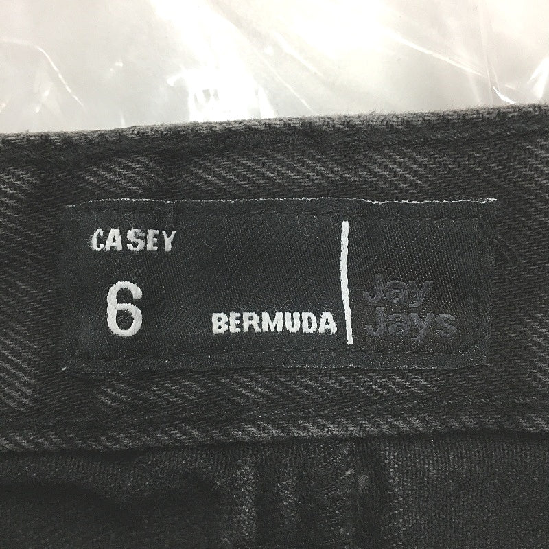 Jay Jays Casey Bermuda Gravel Black Ripped Denim Shorts Ladies Size AU 6 NEW