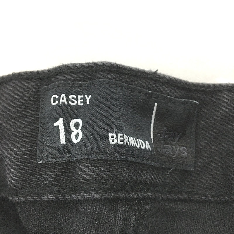 Jay Jays Casey Bermuda Gravel Black Ripped Denim Shorts Ladies Size AU 18 NEW