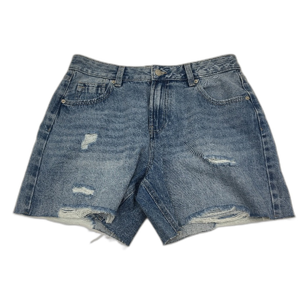 Jay Jays Casey Bermuda Mid Wash Blue Ripped Denim Shorts Ladies Size AU 12 NEW