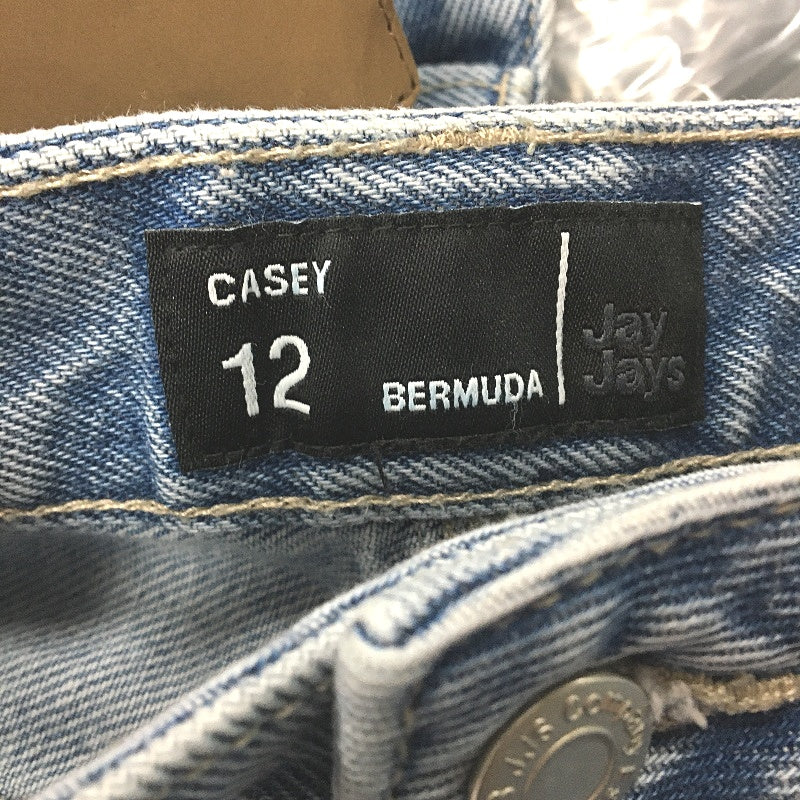 Jay Jays Casey Bermuda Mid Wash Blue Ripped Denim Shorts Ladies Size AU 12 NEW