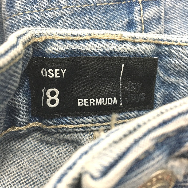 Jay Jays Casey Bermuda Mid Wash Blue Ripped Denim Shorts Ladies Size AU 18 NEW