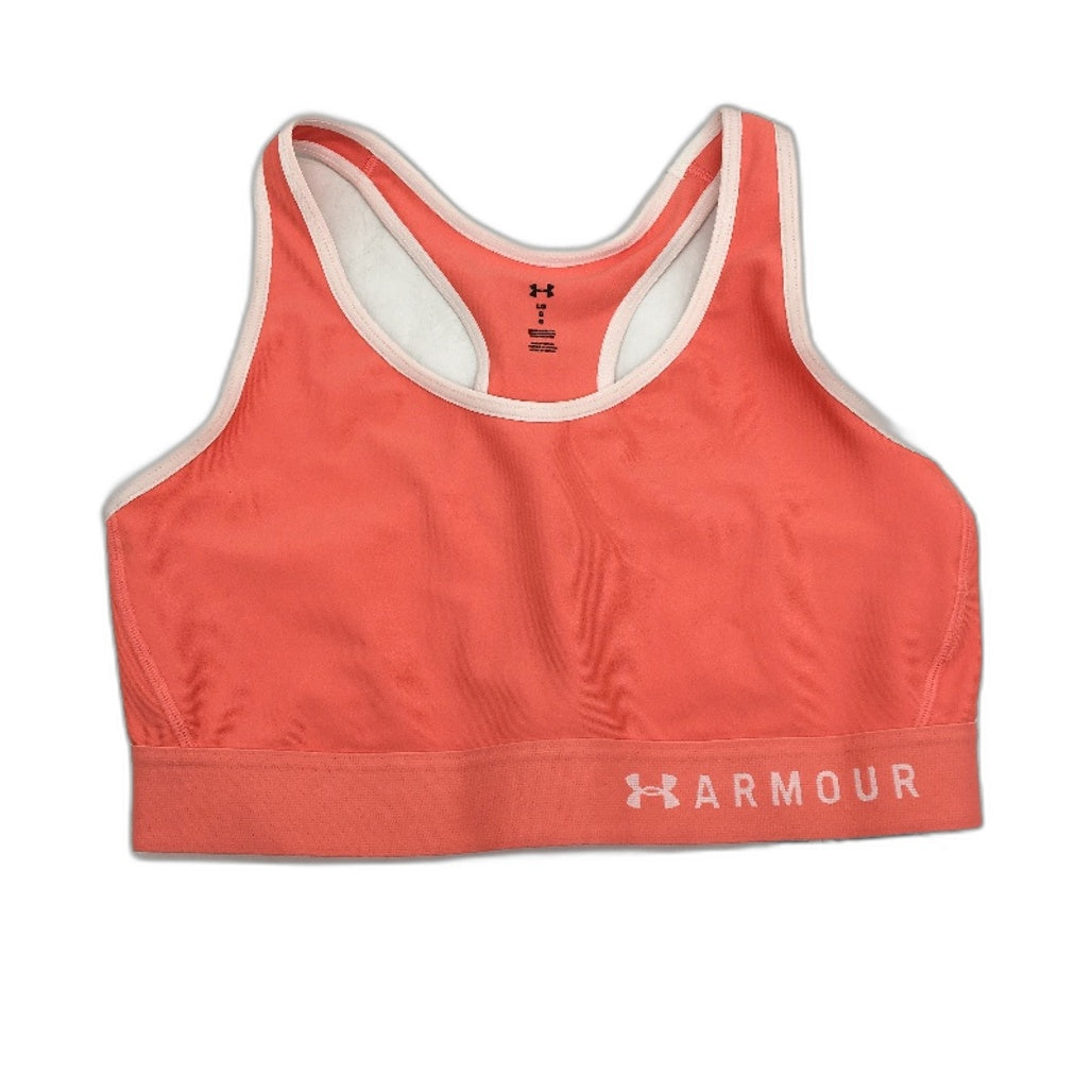 Under Armour Peach Pink Mid Keyhole Compression Sports Bra Ladies Size Large NEW