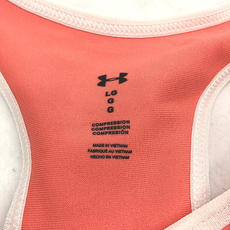 Under Armour Peach Pink Mid Keyhole Compression Sports Bra Ladies Size Large NEW