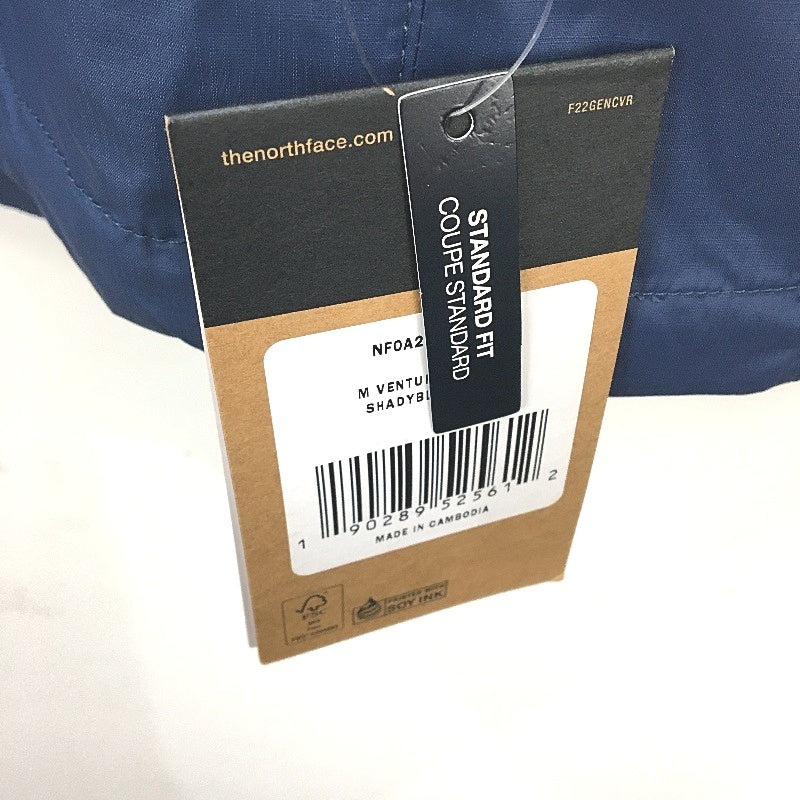 The North Face Venture 2 Rain Waterproof Blue Jacket Mens Size Medium NEW