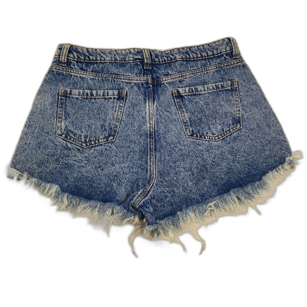 Jay Jays Riley High Rise Cheeky Ripped Bright Blue Shorts Ladies Size AU 12 NEW