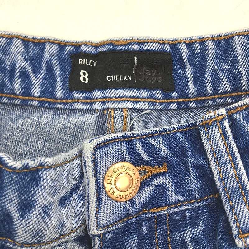 Jay Jays Riley High Rise Cheeky Ripped Bright Blue Shorts Ladies Size AU 8 NEW