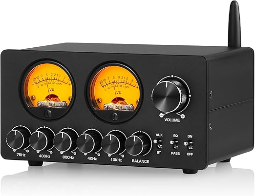 Douk Audio 5 Band Equalizer Bluetooth EQ Preamp VU Meter For Home Stereo NEW