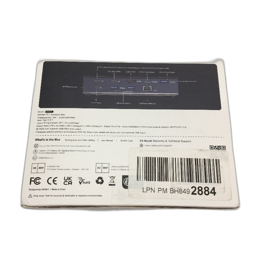 iVANKY Foldable Gaming Dock RGB Lighting 4K@120HZ Multiple Ports SD/TF Slot NEW