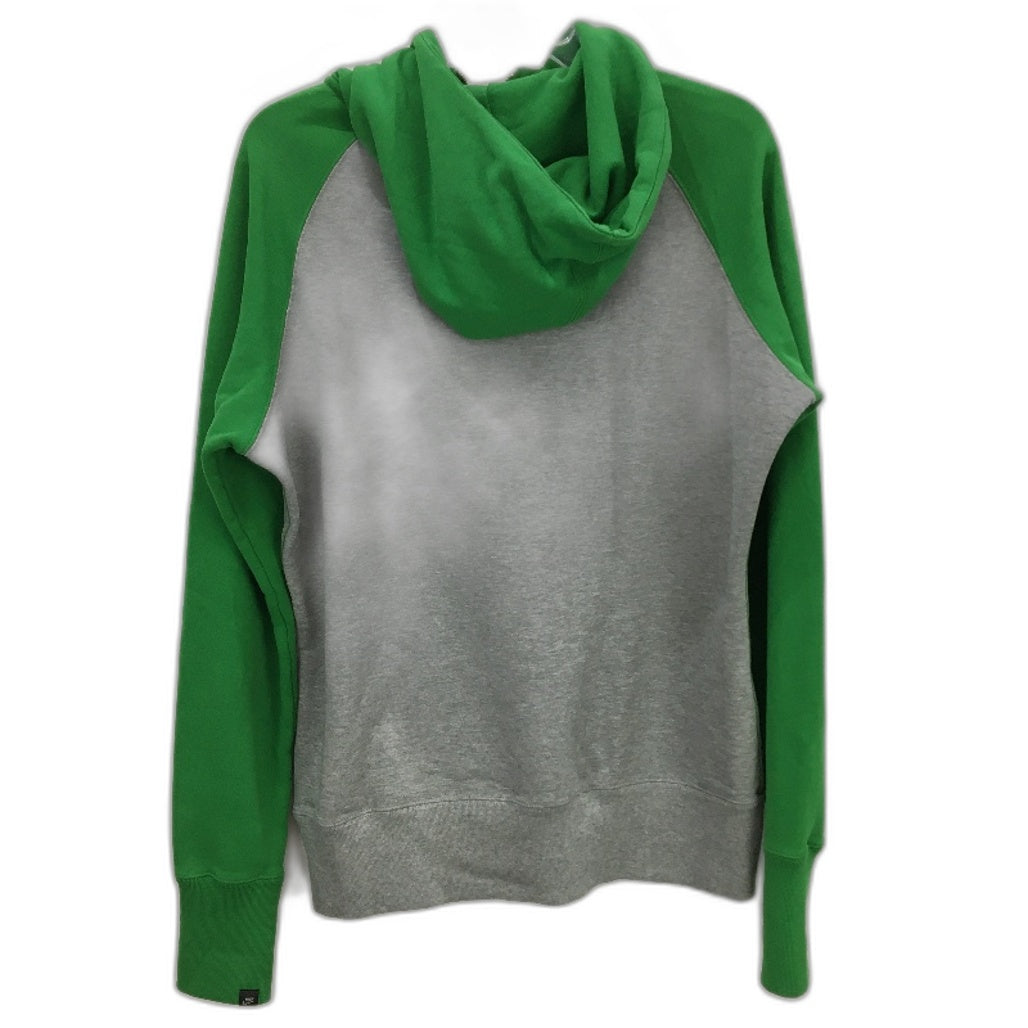 Nike Green & Grey Terry Lined Cotton Half Zip Hooded Jumper Hoodie Women Size XL