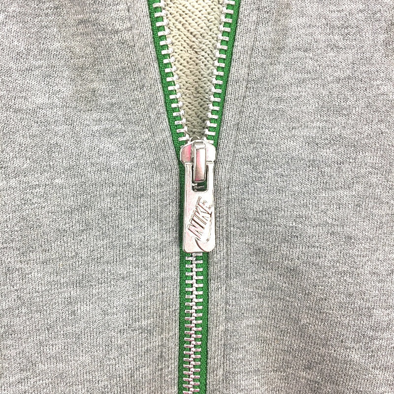 Nike Green & Grey Terry Lined Cotton Half Zip Hooded Jumper Hoodie Women Size XL