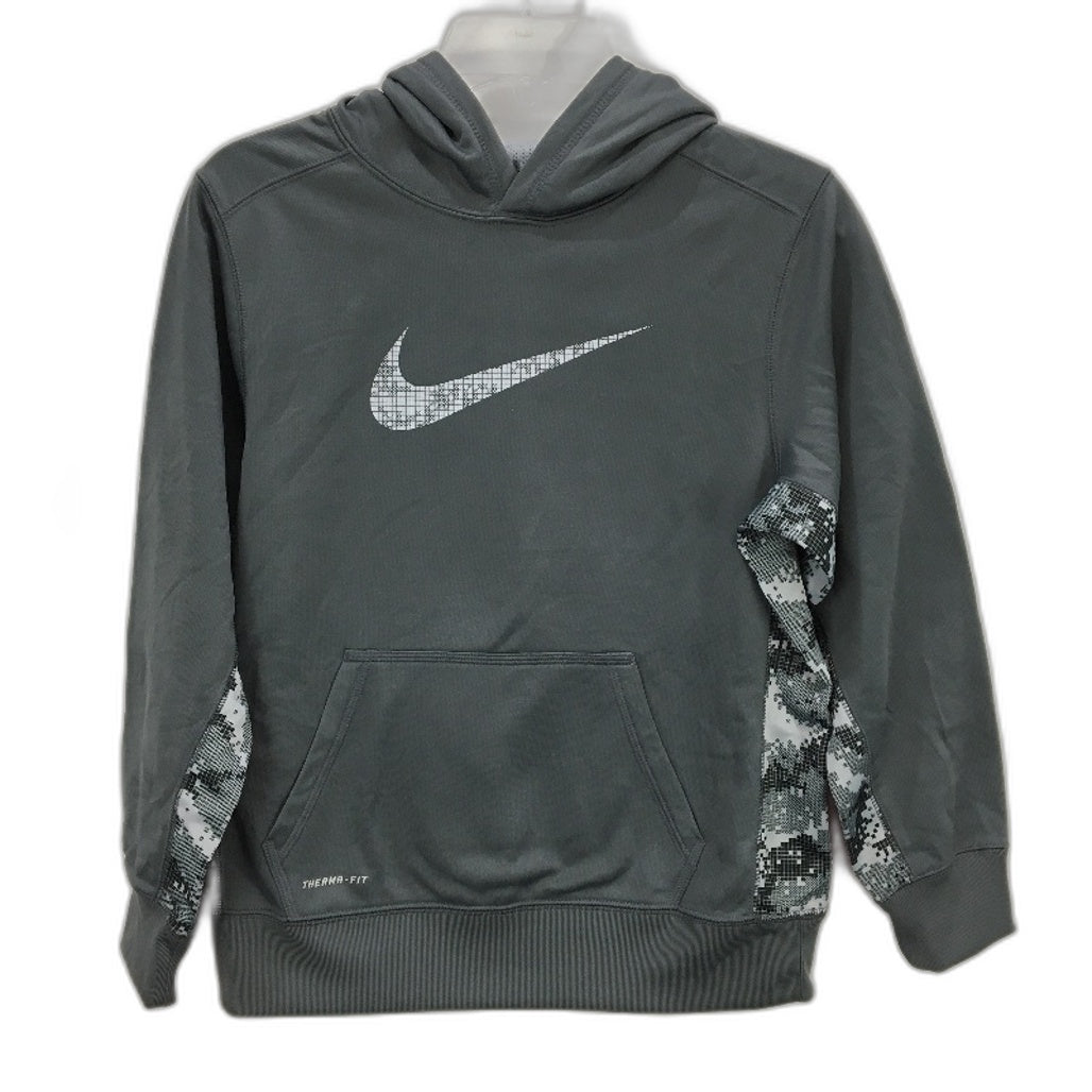 Nike Therma Fit Grey Fleece Lined Hoodie Hooded Jumper With Pocket Womens Size L
