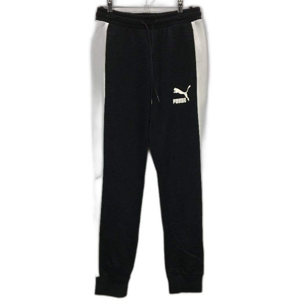 Puma B&W Terry Lined Tracksuit Pants Sweatpants Elastic Waist Band Mens Size S