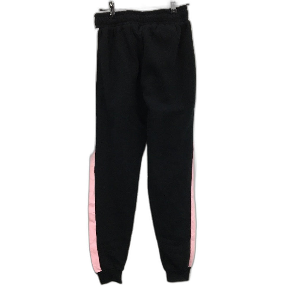 Nike Black White & Pink Fleece Lined Tracksuit Pants Sweatpants Womens Size M
