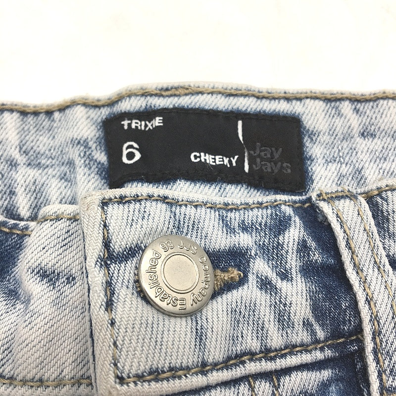 Jay Jays Trixie Mid Rise Cheeky Snow Wash Blue Shorts Ladies Size AU 6 NEW