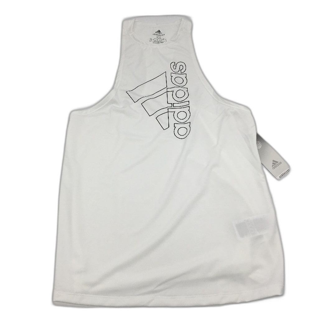 Adidas Badge of Sport White Extra Long Tech Tank Top Ladies Size XS NEW