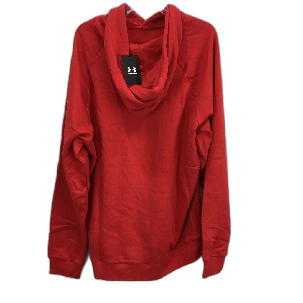 Under Armour Rival Fleece Pullover Loose Fit Red Hoodie Mens Size 2XL NEW