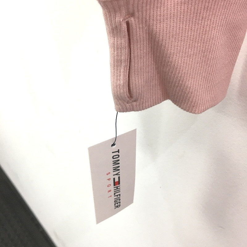 Tommy Hilfiger Sport Pink Cowl Neck Cotton Training Sweater Ladies Size XS NEW