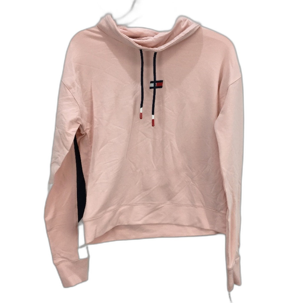 Tommy Hilfiger Sport Pink Cowl Neck Cotton Training Sweater Ladies Sz Medium NEW